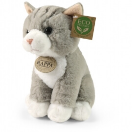 Λούτρινη Γάτα Καθιστή Γκρι 23 εκ Eco Friendly - Rappa (250819)