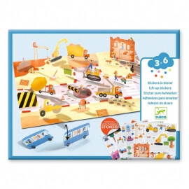 Σετ με Επαναχρησιμοποιούμενα 3D Αυτοκόλλητα "Οχήματα"- Djeco (00043)