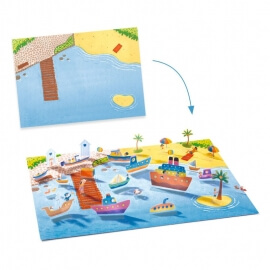 Σετ με Επαναχρησιμοποιούμενα 3D Αυτοκόλλητα "Οχήματα"- Djeco (00043)