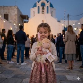 Χειροποίητη Πασχαλινή Λαμπάδα Πάνινη Κούκλα Little Dutch Julia (26.103)
