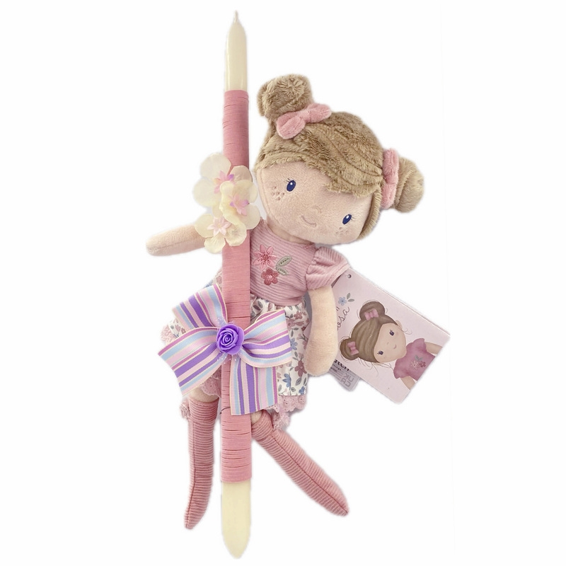 Χειροποίητη Πασχαλινή Λαμπάδα Πάνινη Κούκλα Little Dutch Rosa (26.102)