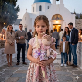 Χειροποίητη Πασχαλινή Λαμπάδα Πάνινη Κούκλα Little Dutch Rosa (26.102)