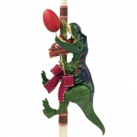 Χειροποίητη Πασχαλινή Λαμπάδα Δεινόσαυρος με Ήχο 35εκ (25.06)