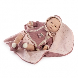 Μωρό Νεογέννητο Συλλεκτικό Reborn 50εκ με Κουβερτάκι Ροζ - Berbesa (5311)