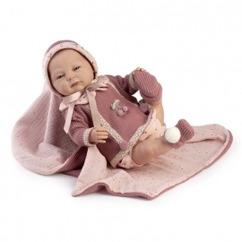 Μωρό Νεογέννητο Συλλεκτικό Reborn 50εκ με Κουβερτάκι Ροζ - Berbesa (5311)