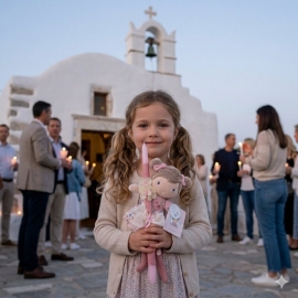 Χειροποίητη Πασχαλινή Λαμπάδα Πάνινη Κούκλα Little Dutch Rosa (26.102)