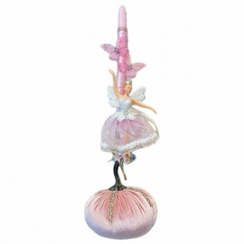 Χειροποίητη Πασχαλινή Λαμπάδα Μπαλαρίνα με Πον-Πον Κολοκύθα (26.28)