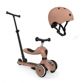 Σετ Scoot & Ride Πατίνι Highwaykick 1 Push & Κράνος S Mocha