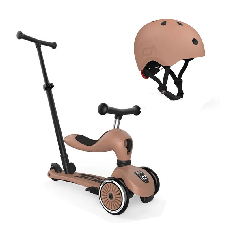 Σετ Scoot & Ride Πατίνι Highwaykick 1 Push & Κράνος S Mocha