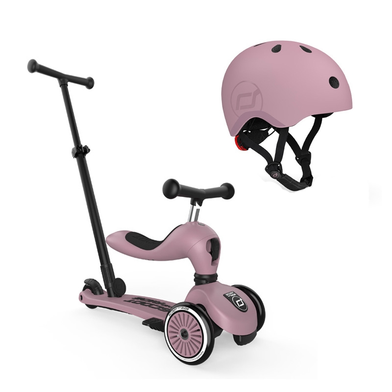 Σετ Scoot & Ride Πατίνι Highwaykick 1 Push & Κράνος S Wildberry