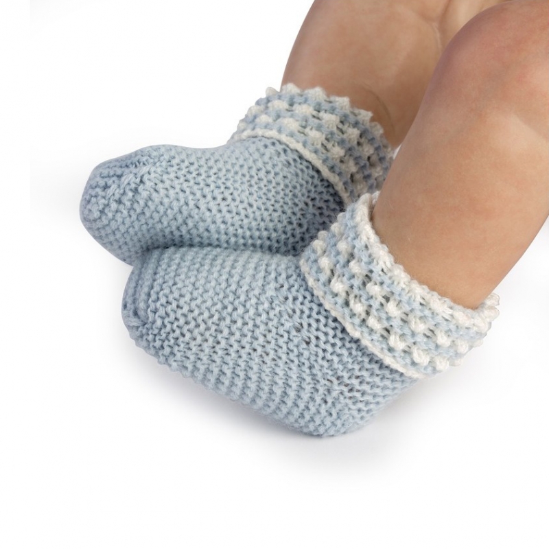 Καλτσάκια Πλεκτά Γαλάζια για Κούκλα 42εκ - Guca (10002-290)