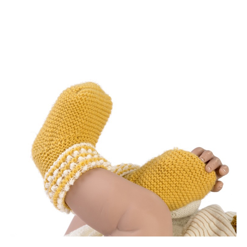 Καλτσάκια Πλεκτά Μουσταρδί για Κούκλα 42εκ - Guca (10002-292)