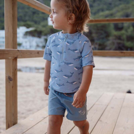 Little Dutch Μπλουζάκι Κοντομάνικο με Προστασία UV Ocean Splash - No 98/104