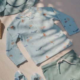 Little Dutch Μπλουζάκι Μακρυμάνικο με Προστασία UV Ocean Friends - No 98/104