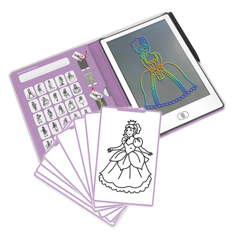 Kidydraw Mini Tablet Zωγραφικής Princess με Oθόνη LCD & 30 Kάρτες