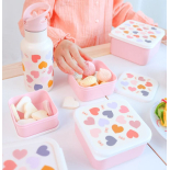 Σετ 4 Δοχεία Φαγητού Lunch & Snack Box Hearts - A Little Lovely Company
