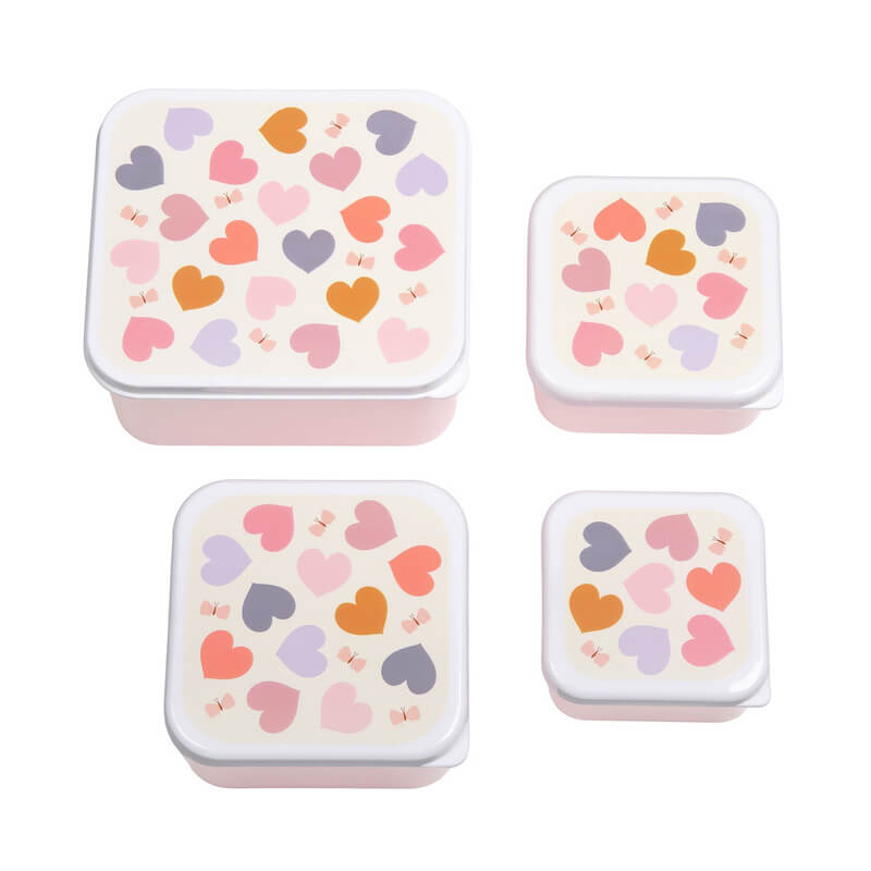 Σετ 4 Δοχεία Φαγητού Lunch & Snack Box Hearts - A Little Lovely CompanyΣετ 4 Δοχεία Φαγητού Lunch & Snack Box Hearts - A Little Lovely Company