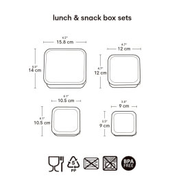 Σετ 4 Δοχεία Φαγητού Lunch & Snack Box Hearts - A Little Lovely Company