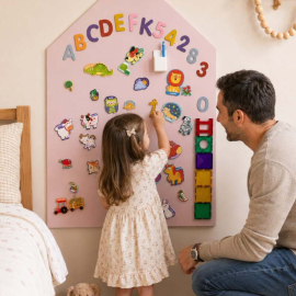 Μαγνητικός Πίνακας Τοίχου  MagneKids™ House Dusty Rose - Family Nation