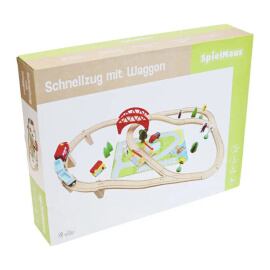 Ξύλινο Τρενάκι με 51 τμχ - Spielmaus (42526801)Ξύλινο Τρενάκι με 51 τμχ - Spielmaus (42526801)