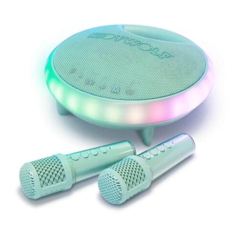Kidywolf Σετ Karaoke με 2 Μικρόφωνα & Φώτα LED - Τιρκουάζ (181788)Kidywolf Σετ Karaoke με 2 Μικρόφωνα, Ηχείο Bluetooth & Φώτα LED - Τιρκουάζ