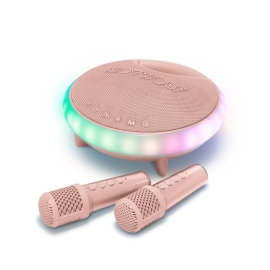KIDYKARAOKE Σετ Karaoke με 2 Μικρόφωνα - Kidywolf (183911)Kidywolf Σετ Karaoke με 2 Μικρόφωνα, Ηχείο Bluetooth & Φώτα LED - Ροζ