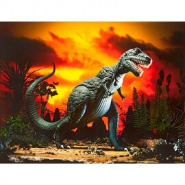 Δεινόσαυροι-Τυραννόσαυρος Ρέξ Σέτ με χρώματα,κόλλα&πινέλο