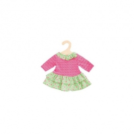 Φορεματάκι για Κούκλα 28-35 εκ. ροζ-πράσινο