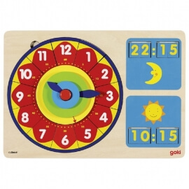 Ξύλινο Ρολόι Eκπαιδευτικό Παζλ Goki (58650)