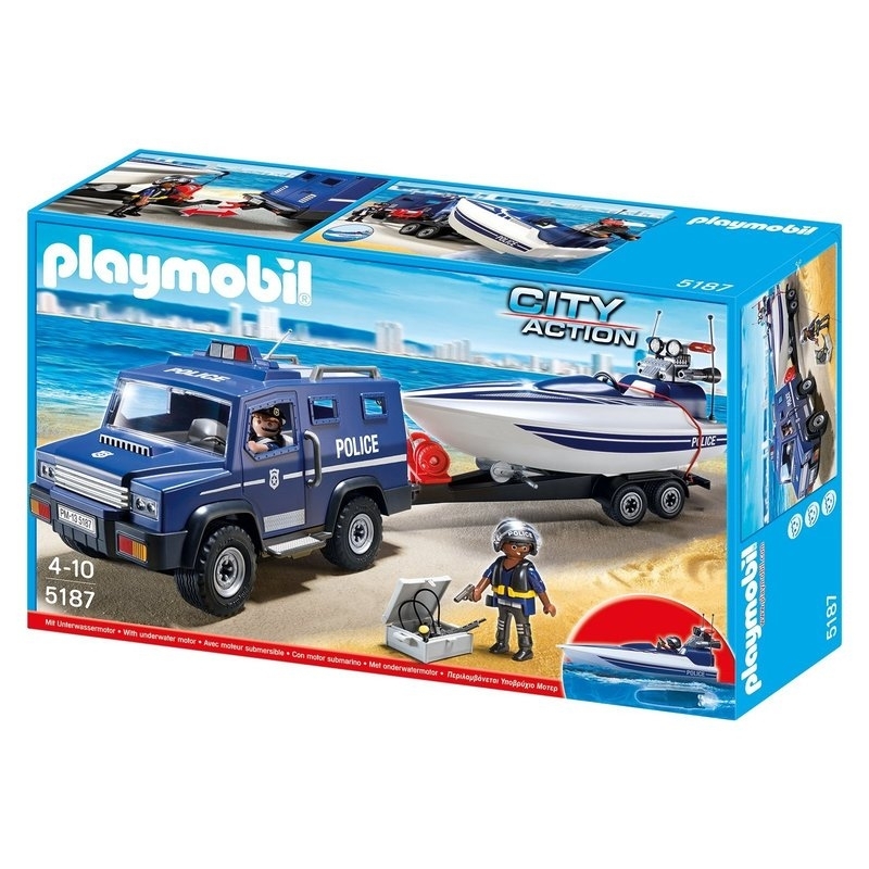 Playmobil Summer Fun - Αστυνομικό Οχημα με Ταχύπλοο και Υποβρύχιο Μοτέρ (5187)Playmobil Summer Fun - Αστυνομικό Οχημα με Ταχύπλοο και Υποβρύχιο Μοτέρ (5187)