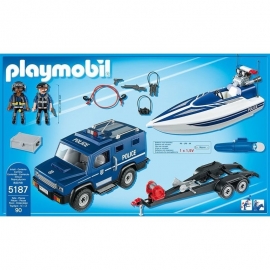 Playmobil Summer Fun - Αστυνομικό Οχημα με Ταχύπλοο και Υποβρύχιο Μοτέρ (5187)