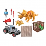 Playmobil The Explorers - Όχημα Λαθροκυνηγών και Οικογένεια Τρικεράτωψ (9434)