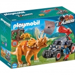 Playmobil The Explorers - Όχημα Λαθροκυνηγών και Οικογένεια Τρικεράτωψ (9434)