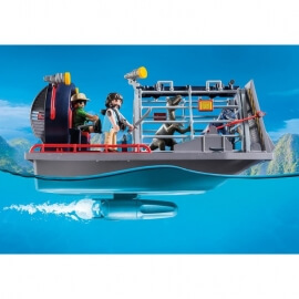 Playmobil The Explorers - Ταχύπλοο Λαθροκυνηγών με Κλούβι Δεινοσαύρων (9433)