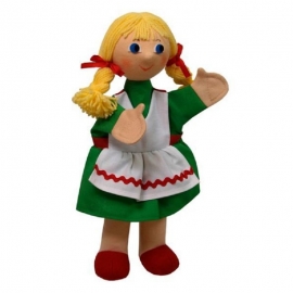 Κούκλα Κουκλοθεάτρου - Κορίτσι με πράσινο Φόρεμα (26833)