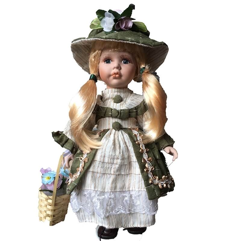 Κούκλα Πορσελάνινη Συλλεκτική RF-Collection χακί φόρεμα 30εκ. (117844-2)