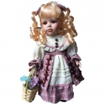 Κούκλα Πορσελάνινη Συλλεκτική RF-Collection λιλά φόρεμα 30εκ. (117844-3)