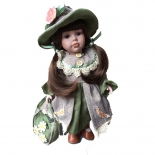 Κούκλα Πορσελάνινη Συλλεκτική RF-Collection λαδί φόρεμα 30εκ. (117844-4)