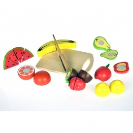 Ξύλινα Φρούτα με Ξύλο Κοπής & Δίσκο Tooky Toy (ΤΚΙ014)