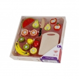 Ξύλινα Φρούτα με Ξύλο Κοπής & Δίσκο Tooky Toy (ΤΚΙ014)