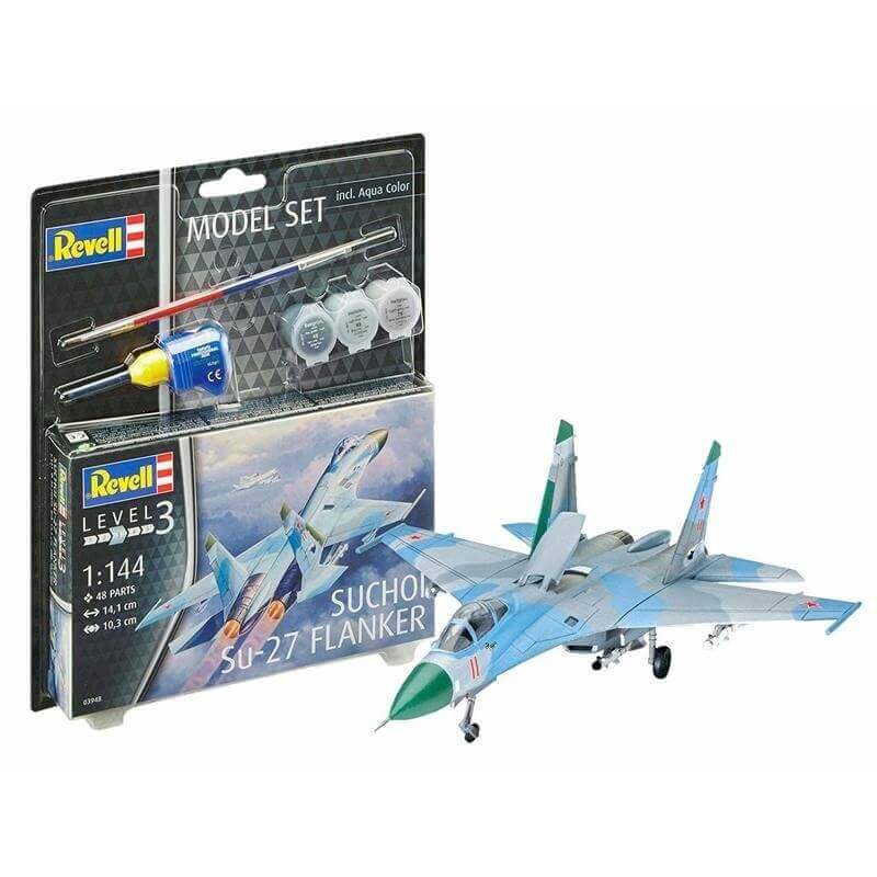 Πολεμικό Αεροπλάνο Suchoi Su-27 Flanker 1/144 σετ δώρου με χρώματα & κόλλαΠολεμικό Αεροπλάνο Suchoi Su-27 Flanker 1/144 σετ δώρου με χρώματα & κόλλα