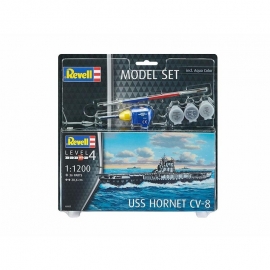Αεροπλανοφόρο USS Hornet 1/1200 σετ δώρου με χρώματα & κόλλα