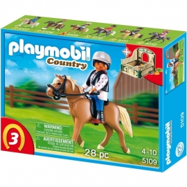 Playmobil Φάρμα των Πόνυ - Άλογο με Αναβάτη και Σταύλο (5109)