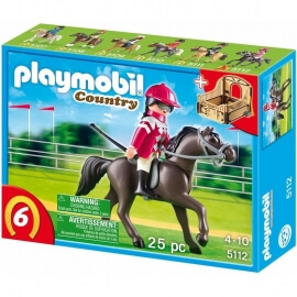 Playmobil Φάρμα των Πόνυ - Άλογο με Αναβάτη και Σταύλο (5112)