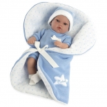 Μωρό με Υπνόσακο Κουβερτάκι πιπίλα και ήχους γαλάζιο 33cm