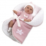 Μωρό με Υπνόσακο Κουβερτάκι πιπίλα και ήχους ρόζ 33cm