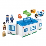 Playmobil Προσχολική Σειρά 1-2-3 Αστυνομικό Τμήμα Βαλιτσάκι(9382)