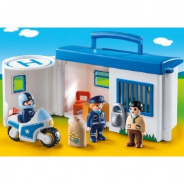 Playmobil Προσχολική Σειρά 1-2-3 Αστυνομικό Τμήμα Βαλιτσάκι(9382)