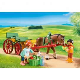 Playmobil Άμαξα με Οδηγό και Παιδάκια (6932)