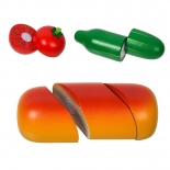Ξύλινα Λαχανικά με Ξύλο Κοπής & Δίσκο Tooky Toy (ΤΚΙ014)